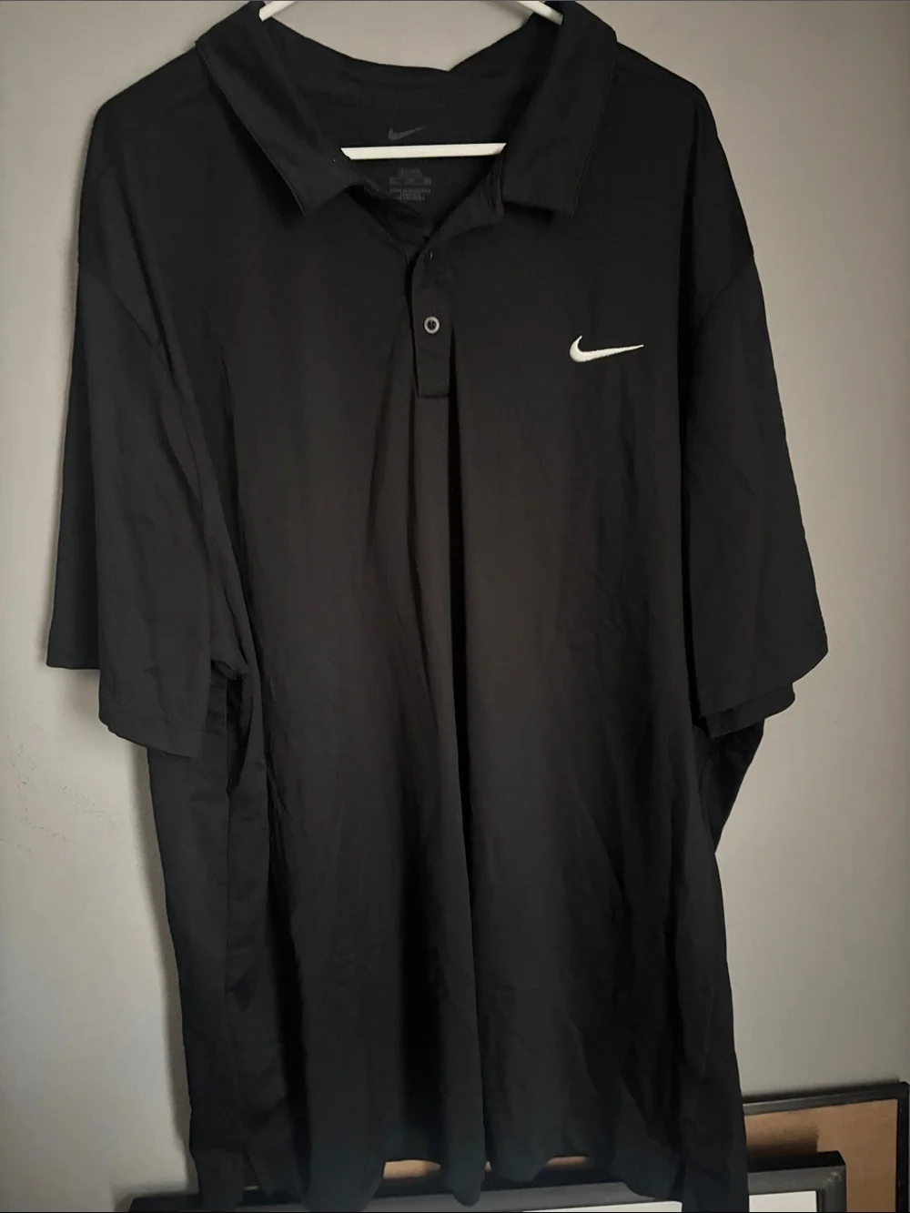 Nike Black Short-Sleeve Polo with White Swoosh